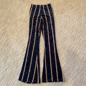 Urban Outfitters velvet elastic waist pants Sz  S – P- Blue, cream, red stripes
